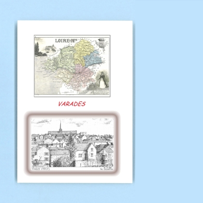 Cartes Postales impression Noir avec dpartement sur la ville de VARADES Titre : vue