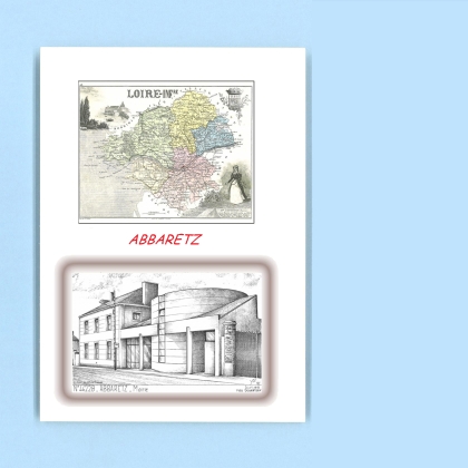 Cartes Postales impression Noir avec dpartement sur la ville de ABBARETZ Titre : mairie