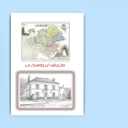 Cartes Postales impression Noir avec dpartement sur la ville de LA CHAPELLE HEULIN Titre : mairie