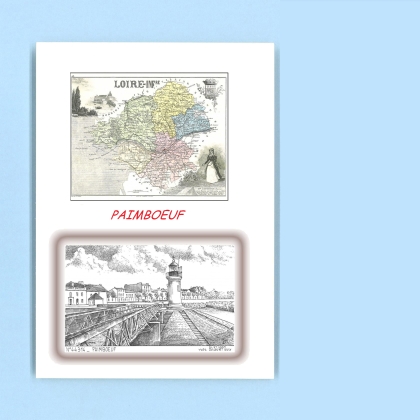 Cartes Postales impression Noir avec dpartement sur la ville de PAIMBOEUF Titre : vue