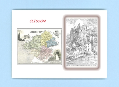 Cartes Postales impression Noir avec dpartement sur la ville de CLISSON Titre : chateau (d apres ga)