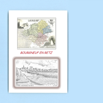 Cartes Postales impression Noir avec dpartement sur la ville de BOURGNEUF EN RETZ Titre : vue