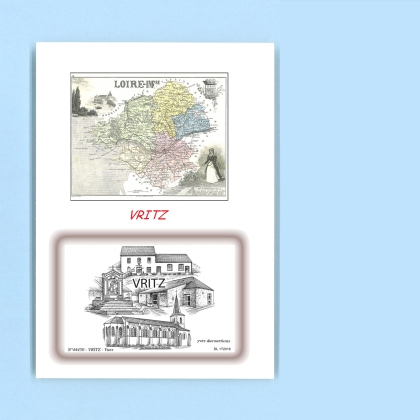 Cartes Postales impression Noir avec dpartement sur la ville de VRITZ Titre : vues