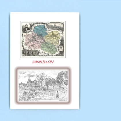 Cartes Postales impression Noir avec dpartement sur la ville de SANDILLON Titre : route de savigny