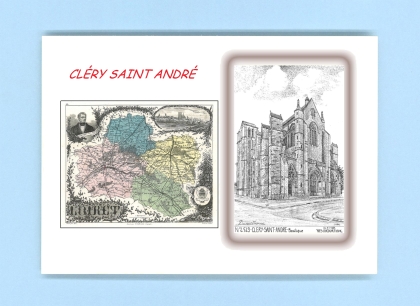 Cartes Postales impression Noir avec dpartement sur la ville de CLERY ST ANDRE Titre : basilique