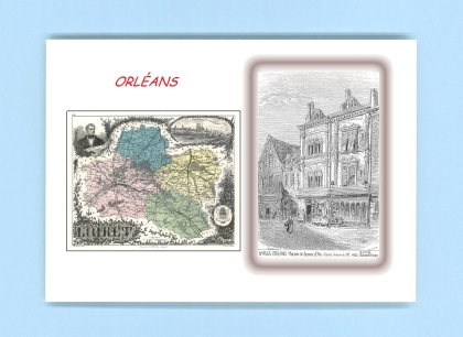 Cartes Postales impression Noir avec dpartement sur la ville de ORLEANS Titre : maison de jeanne d arc