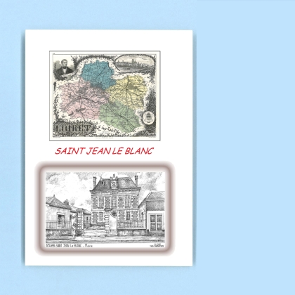 Cartes Postales impression Noir avec dpartement sur la ville de ST JEAN LE BLANC Titre : mairie