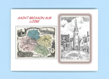 Cartes Postales impression Noir avec dpartement sur la ville de ST BRISSON SUR LOIRE Titre : eglise