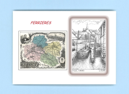 Cartes Postales impression Noir avec dpartement sur la ville de FERRIERES Titre : vue