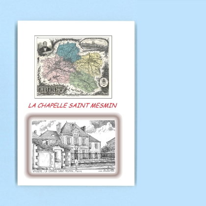 Cartes Postales impression Noir avec dpartement sur la ville de LA CHAPELLE ST MESMIN Titre : mairie
