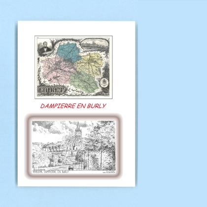 Cartes Postales impression Noir avec dpartement sur la ville de DAMPIERRE EN BURLY Titre : vue