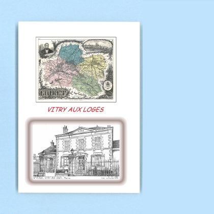 Cartes Postales impression Noir avec dpartement sur la ville de VITRY AUX LOGES Titre : mairie