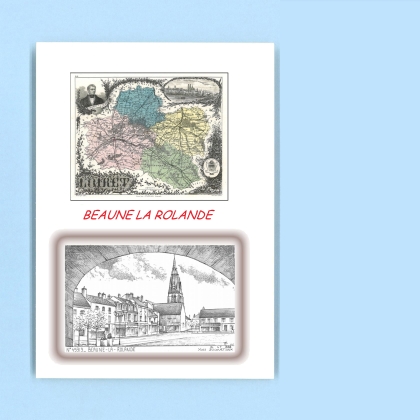 Cartes Postales impression Noir avec dpartement sur la ville de BEAUNE LA ROLANDE Titre : vue