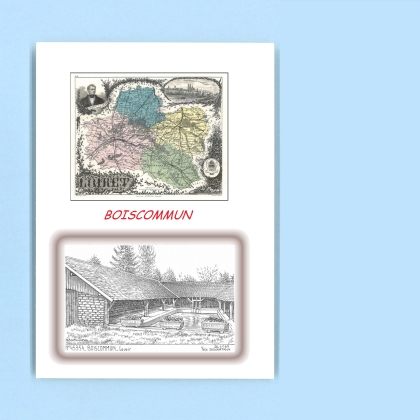 Cartes Postales impression Noir avec dpartement sur la ville de BOISCOMMUN Titre : lavoir