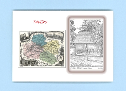Cartes Postales impression Noir avec dpartement sur la ville de TAVERS Titre : lavoir paillard