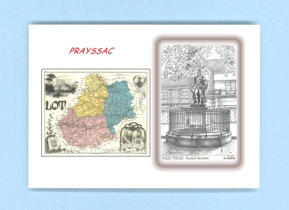 Cartes Postales impression Noir avec dpartement sur la ville de PRAYSSAC Titre : marechal bessieres