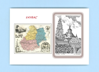 Cartes Postales impression Noir avec dpartement sur la ville de VAYRAC Titre : vue
