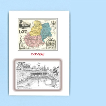 Cartes Postales impression Noir avec dpartement sur la ville de VARAIRE Titre : lavoir