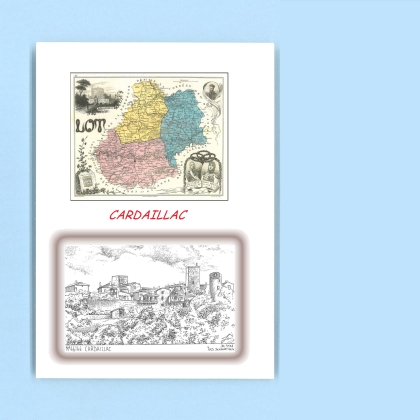 Cartes Postales impression Noir avec dpartement sur la ville de CARDAILLAC Titre : vue