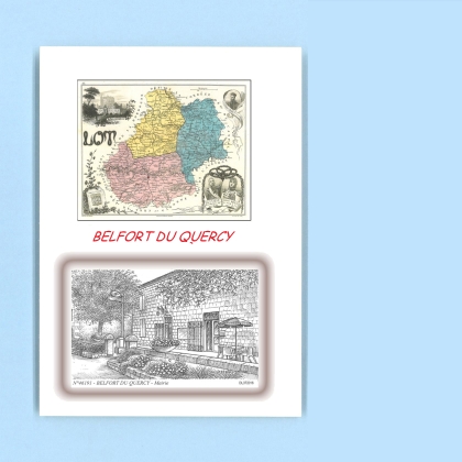 Cartes Postales impression Noir avec dpartement sur la ville de BELFORT DU QUERCY Titre : mairie