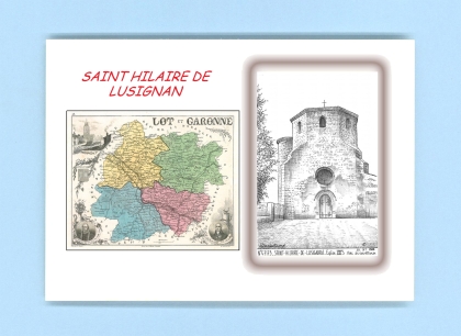 Cartes Postales impression Noir avec dpartement sur la ville de ST HILAIRE DE LUSIGNAN Titre : eglise XIIIeme siecle