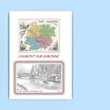 Cartes Postales impression Noir avec dpartement sur la ville de CAUMONT SUR GARONNE Titre : canal