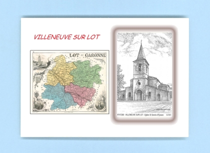 Cartes Postales impression Noir avec dpartement sur la ville de VILLENEUVE SUR LOT Titre : eglise st sernin d eysses