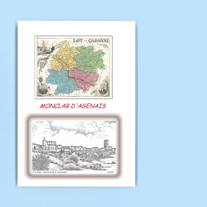 Cartes Postales impression Noir avec dpartement sur la ville de MONCLAR D AGENAIS Titre : vue