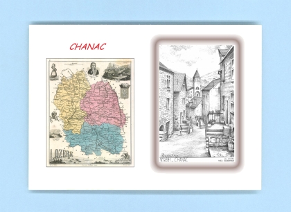 Cartes Postales impression Noir avec dpartement sur la ville de CHANAC Titre : vue