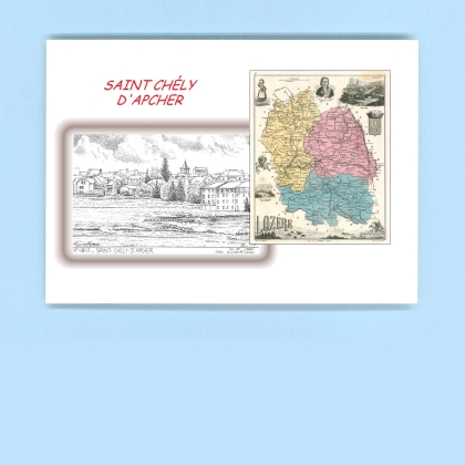 Cartes Postales impression Noir avec dpartement sur la ville de ST CHELY D APCHER Titre : vue