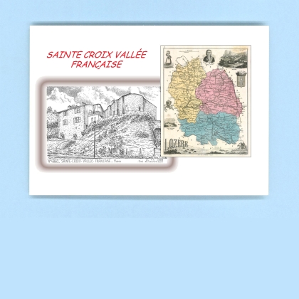 Cartes Postales impression Noir avec dpartement sur la ville de STE CROIX VALLEE FRANCAISE Titre : mairie