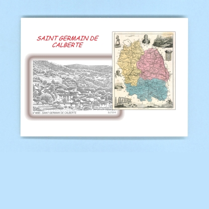 Cartes Postales impression Noir avec dpartement sur la ville de ST GERMAIN DE CALBERTE Titre : vue