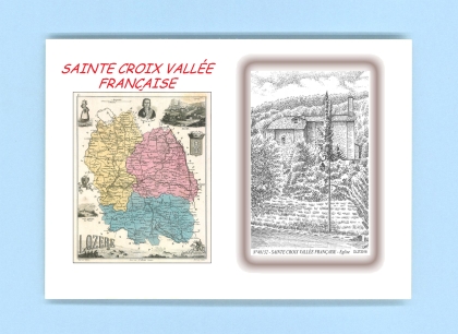 Cartes Postales impression Noir avec dpartement sur la ville de STE CROIX VALLEE FRANCAISE Titre : eglise