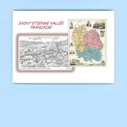 Cartes Postales impression Noir avec dpartement sur la ville de ST ETIENNE VALLEE FRANCAISE Titre : vue