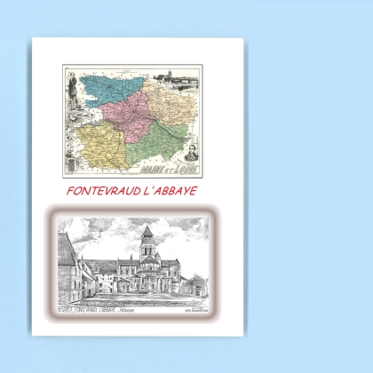 Cartes Postales impression Noir avec dpartement sur la ville de FONTEVRAUD L ABBAYE Titre : abbaye