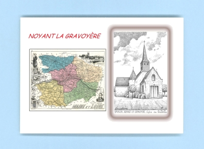 Cartes Postales impression Noir avec dpartement sur la ville de NOYANT LA GRAVOYERE Titre : eglise