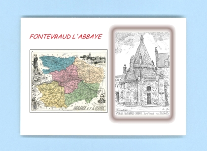 Cartes Postales impression Noir avec dpartement sur la ville de FONTEVRAUD L ABBAYE Titre : tour d evraud