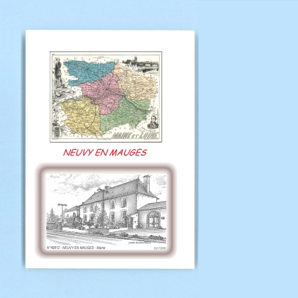 Cartes Postales impression Noir avec dpartement sur la ville de NEUVY EN MAUGES Titre : mairie