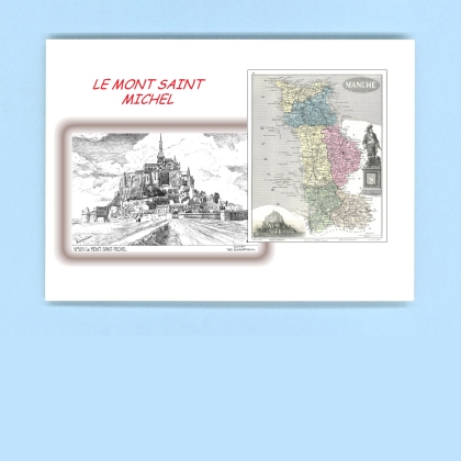 Cartes Postales impression Noir avec dpartement sur la ville de LE MONT ST MICHEL Titre : vue