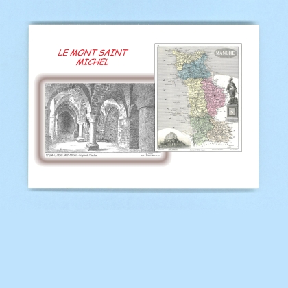 Cartes Postales impression Noir avec dpartement sur la ville de LE MONT ST MICHEL Titre : crypte de l aguilon