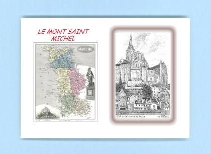 Cartes Postales impression Noir avec dpartement sur la ville de LE MONT ST MICHEL Titre : face sud