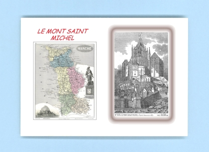 Cartes Postales impression Noir avec dpartement sur la ville de LE MONT ST MICHEL Titre : vue