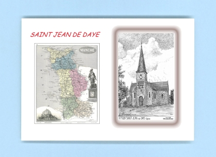 Cartes Postales impression Noir avec dpartement sur la ville de ST JEAN DE DAYE Titre : eglise