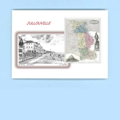 Cartes Postales impression Noir avec dpartement sur la ville de JULLOUVILLE Titre : vue
