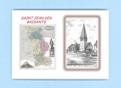 Cartes Postales impression Noir avec dpartement sur la ville de ST JEAN DES BAISANTS Titre : eglise