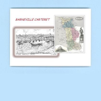 Cartes Postales impression Noir avec dpartement sur la ville de BARNEVILLE CARTERET Titre : vue