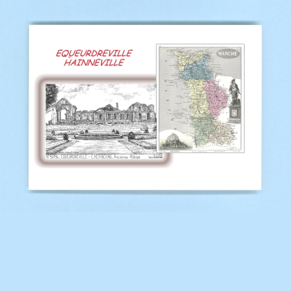 Cartes Postales impression Noir avec dpartement sur la ville de EQUEURDREVILLE HAINNEVILLE Titre : ancienne abbaye
