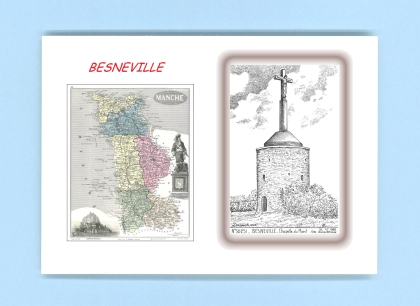 Cartes Postales impression Noir avec dpartement sur la ville de BESNEVILLE Titre : chapelle du mont