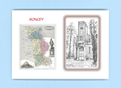 Cartes Postales impression Noir avec dpartement sur la ville de RONCEY Titre : le mausolee