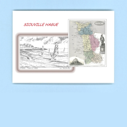 Cartes Postales impression Noir avec dpartement sur la ville de SIOUVILLE HAGUE Titre : vue